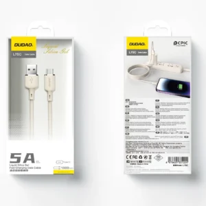 Dudao L7SC USB-A - USB-C kabelis 5A 1m - beige - Image 4