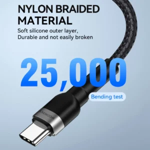 Wozinsky WNBCC1 USB-C / USB-C PD 65W kabelis 1 m - juodos spalvos - Image 8