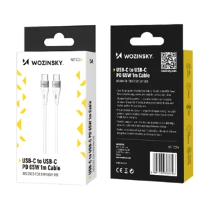 Wozinsky WSTCC1 USB-C / USB-C PD 65W kabelis 1 m long - baltos spalvos - Image 5