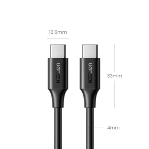 Ugreen US562 USB-C - USB-C PD QC kabelis 100W 5A 480Mb/s 1.5m - juodos spalvos - Image 6