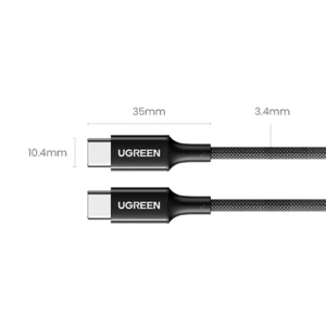Ugreen US557 USB-C / USB-C PD kabelis 100W 1m - juodos spalvos - Image 9