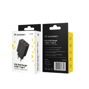 Wozinsky CWCUCB 30W USB-C / 2 x USB-A laidinis įkroviklis - juodos spalvos - Image 4
