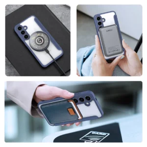 Dux Ducis Skin X Pro Samsung S24 with magnetic ring and flap - dėklas telefonui mėlynos spalvos - Image 6