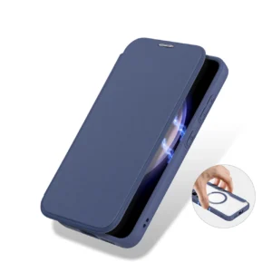 Dux Ducis Skin X Pro Samsung S24 with magnetic ring and flap - dėklas telefonui mėlynos spalvos - Image 8