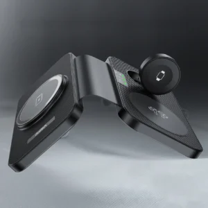 Choetech T616-F 3in1 belaidis įkroviklis compatible su Apple and Samsung devices - juodos spalvos - Image 4