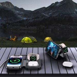 Choetech T616-F 3in1 belaidis įkroviklis compatible su Apple and Samsung devices - juodos spalvos - Image 7