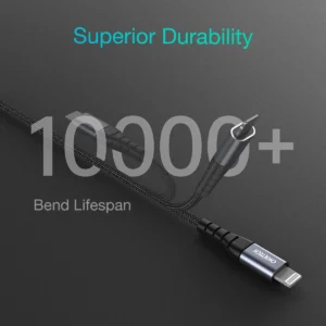 Choetech IP0039 USB-C / Lightning MFi kabelis, 1.2m long - juodos spalvos - Image 7