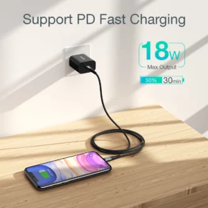 Choetech IP0041 USB-C / Lightning MFi 480Mb/s 3A 2 m kabelis - juodos spalvos - Image 3