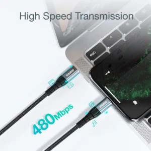 Choetech IP0041 USB-C / Lightning MFi 480Mb/s 3A 2 m kabelis - juodos spalvos - Image 4