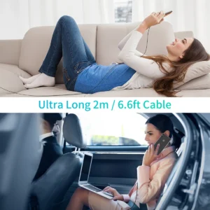 Choetech IP0041 USB-C / Lightning MFi 480Mb/s 3A 2 m kabelis - juodos spalvos - Image 9