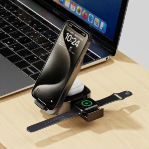 Dudao A11Pro+ 15W 3in1 belaidis įkroviklis skirtas Phone/Smartwatch/Headphones - juodos spalvos - Image 5