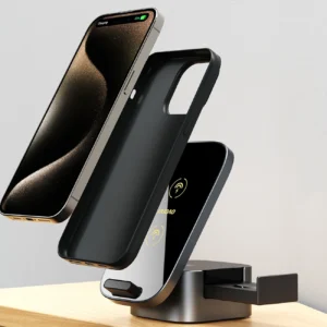 Dudao A11Pro+ 15W 3in1 belaidis įkroviklis skirtas Phone/Smartwatch/Headphones - juodos spalvos - Image 7