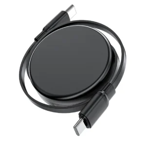 Acefast C13-03 USB-C - USB-C 60W kabelis Retractable - juodos spalvos - Image 4