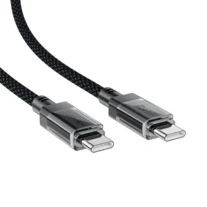 Acefast C12 USB-C / USB-C PD kabelis 60W 480Mb/with nylon braid - juodos spalvos - Image 3