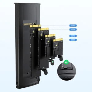 Ugreen CM578 15512 enclosure for M.2 NVMe 10Gbps drive - juodos spalvos + USB-C / USB-A kabelis + USB-C / USB-C kabelis - Image 6