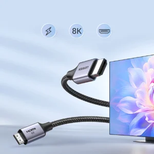 Ugreen HD163 15514 mini HDMI / HDMI 2.1 8K kabelis 1m - pilkos spalvos - Image 2