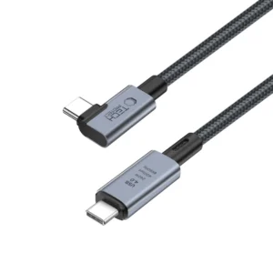 Tech-Protect UltraBoost Max L USB-C 4.0 (straight) / USB-C 4.0 (kampinis) PD 240W 8K 40Gbps 1.5m kabelis - pilkos spalvos - Image 3