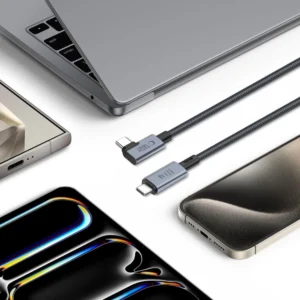 Tech-Protect UltraBoost Max L USB-C 4.0 (straight) / USB-C 4.0 (kampinis) PD 240W 8K 40Gbps 1.5m kabelis - pilkos spalvos - Image 4