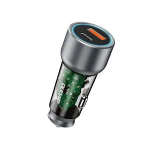 Dudao R4T 30W USB-A / USB-C automobilinis įkroviklis - pilkos spalvos