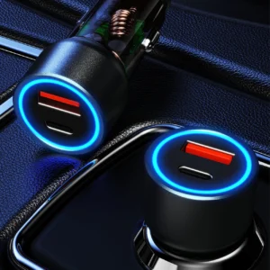 Dudao R4T 30W USB-A / USB-C automobilinis įkroviklis - pilkos spalvos - Image 8
