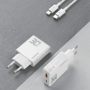 GaN Dudao A30EUL 30W USB-A / USB-C laidinis įkroviklis + USB-C - Lightning kabelis - baltos spalvos - Image 3
