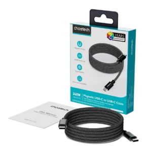 Choetech XCC-1052 100W USB-C Magnetic kabelis 1.2m - juodos spalvos - Image 4