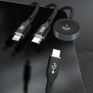 Apple Watch Dudao A12Max+ PD 100W 3in1 Charger kabelis: USB-C Lightning 1.2m - juodos spalvos - Image 5