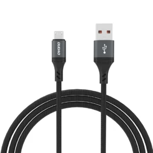 Dudao L3SM USB-A - MicroUSB 3A 1.2m Braided kabelis - juodos spalvos