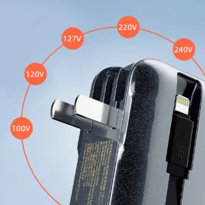 Dudao K25 2in1 10000mAh 3-Plug Powerbank įkroviklis - pilkos spalvos - Image 3