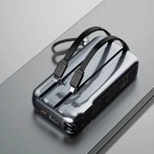 Dudao K25 2in1 10000mAh 3-Plug Powerbank įkroviklis - pilkos spalvos - Image 4