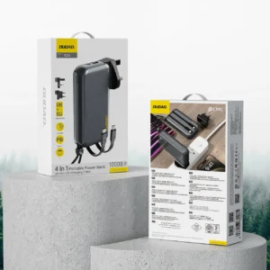 Dudao K25 2in1 10000mAh 3-Plug Powerbank įkroviklis - pilkos spalvos - Image 7