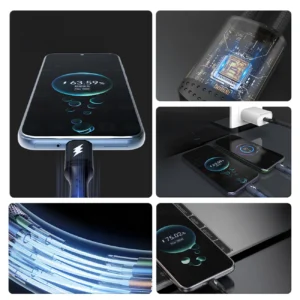 Dudao L3F 2in1 kabelis 100W 1.2m 2 x USB-C - juodos spalvos - Image 4