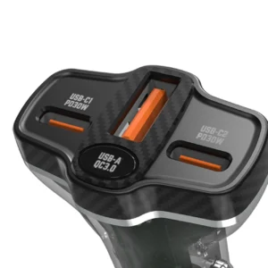 Dudao R78 78W automobilinis įkroviklis USB-C PD / 2xUSB-A QC - juodos spalvos - Image 6