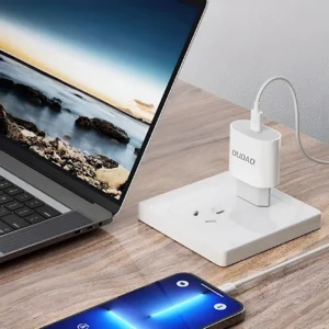 Dudao A14EUC PD 20W USB-C laidinis įkroviklis su kabelis - baltos spalvos - Image 3