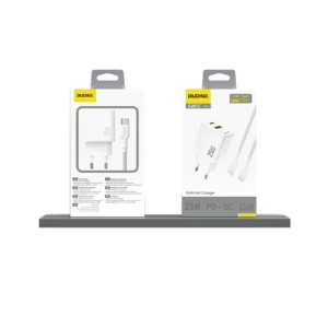 Dudao A26T GaN 25W USB-A, USB-C įkroviklis - baltos spalvos - Image 4