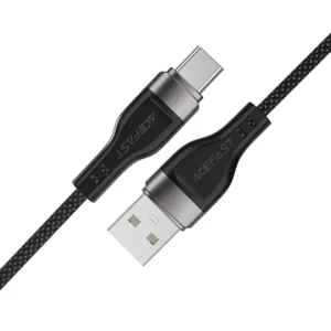 Acefast C11-04 USB-A - USB-C 3A kabelis 1.2m Magnetic Braid - juodos spalvos - Image 2
