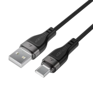 Acefast C11-04 USB-A - USB-C 3A kabelis 1.2m Magnetic Braid - juodos spalvos - Image 3