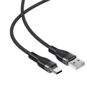 Acefast C11-04 USB-A - USB-C 3A kabelis 1.2m Magnetic Braid - juodos spalvos - Image 4