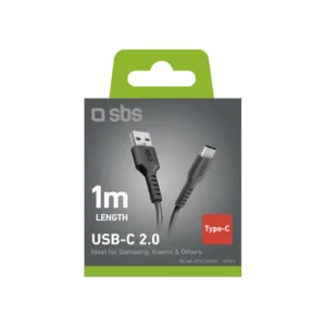SBS TECABLETYC1KPOS USB-A - USB-C kabelis 1m - juodos spalvos - Image 3