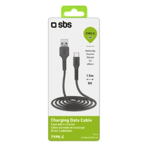 SBS TECABLEMICROC15K USB-A - USB-C kabelis 1.5m - juodos spalvos - Image 3