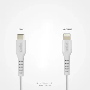 SBS TECABLELIGTC1W USB-C - Lightning kabelis MFi Certified, 1m - baltos spalvos - Image 5