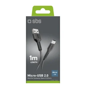SBS LTHL200 USB-A - Micro-USB kabelis 1m - juodos spalvos - Image 3