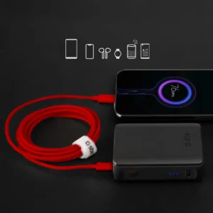 SBS TECABLETISSUETCCR USB-C - USB-C 1.5m 60W pintas kabelis - raudonos spalvos - Image 3