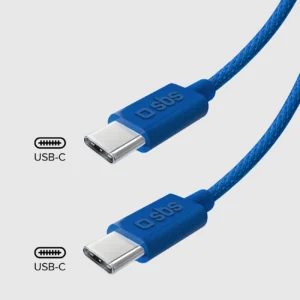 SBS TECABLETISSUETCCB USB-C - USB-C 1.5m 60W pintas kabelis - mėlynos spalvos - Image 3