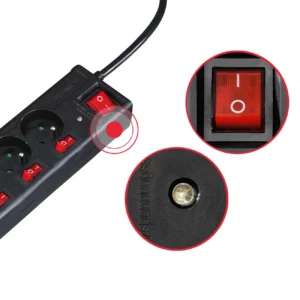 Hama 6-socket surge protector strip 1.4m with switches - juodos spalvos - Image 3