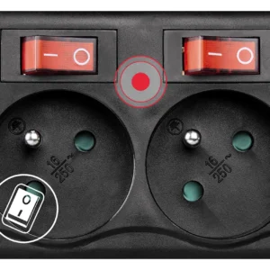 Hama 6-socket surge protector strip 1.4m with switches - juodos spalvos - Image 4