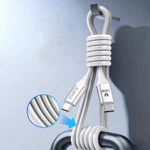 Orico CDX 100W 5A Power Delivery USB-C - USB-C 1m kabelis - baltos spalvos - Image 8