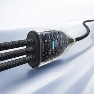 Baseus Flash Series 3 3in1 kabelis 100W USB-C - USB-C+USB-C+ Lightning 1.5m + 3 x 0.25 m - juodos spalvos - Image 9