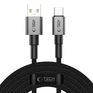 Tech-Protect Ultraboost DNA USB-A / USB-C kabelis 15W/3A 300cm - pilkos spalvos - Image 1