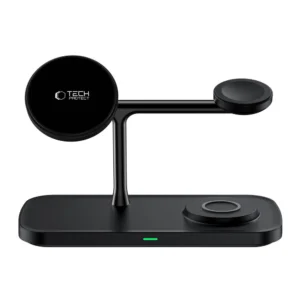 Tech-Protect QI15W-A45 3in1 belaidis įkroviklis su MagSafe for Apple Devices - juodos spalvos - Image 4